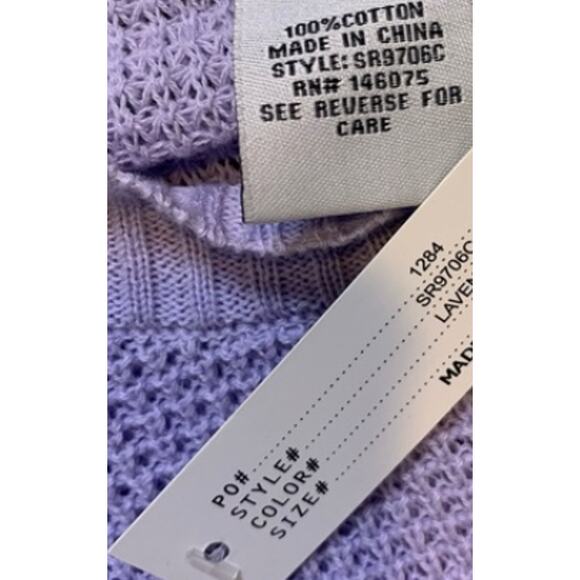 NWT Sweet Romeo Lavender Seed Stitch Long Sleeve Pullover Sweater Medium - Picture 4 of 4
